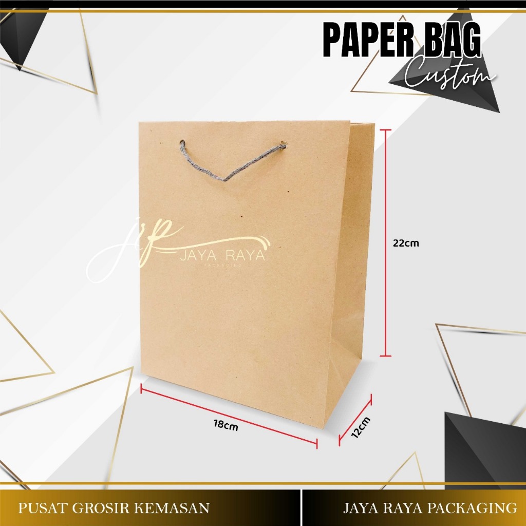 

Paper Bag Coklat Polos R5 Ukuran 18x12x22