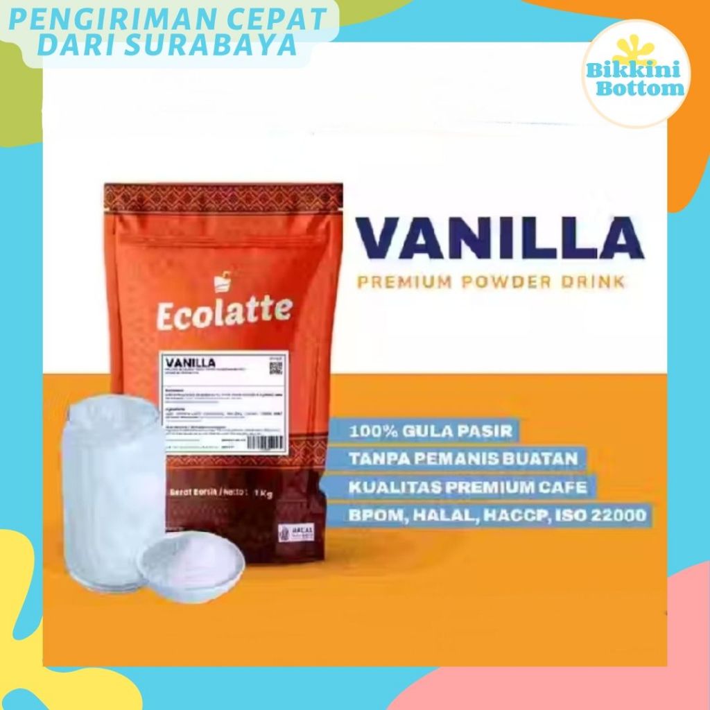 

Bubuk Minuman VANILLA Ecolatte Premium 1kg Bubuk Minuman Rasa Vanilla Powder Drink