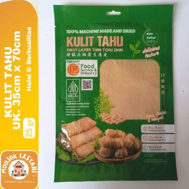 

Kulit Tahu Kering Ukuran 35x70cm Halal Elastis Berkualitas 25gr