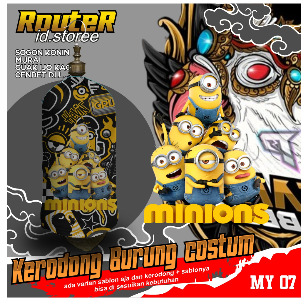 Kerodong Lovebird/Kerodong Burung MINIONS Bahan High Quality Bisa Request Custom