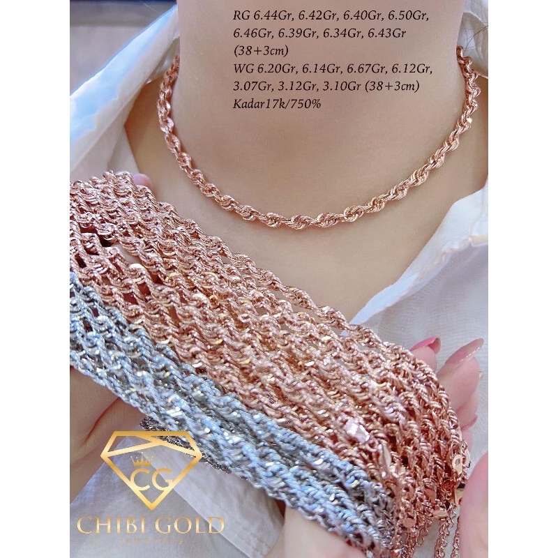 CHIBI GOLD JAWELLERY - Kalung tambang emas 750 kadar 17k - chibigold