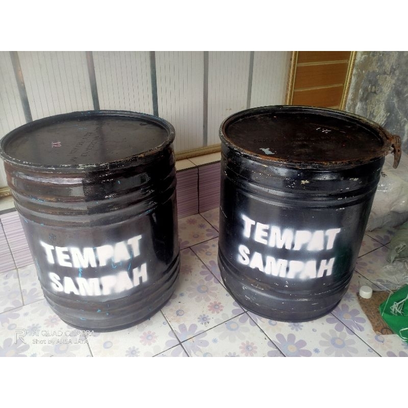 Tempat sampah besi 50 liter, tong sampah 50 liter, tempat sampah besi.