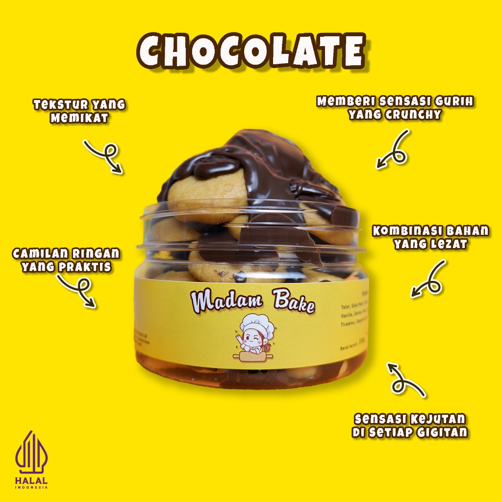 

Madam Bake Cookies Jar Choco Crunchy - Makanan Ringan Enak - Food Snack kukis lumer