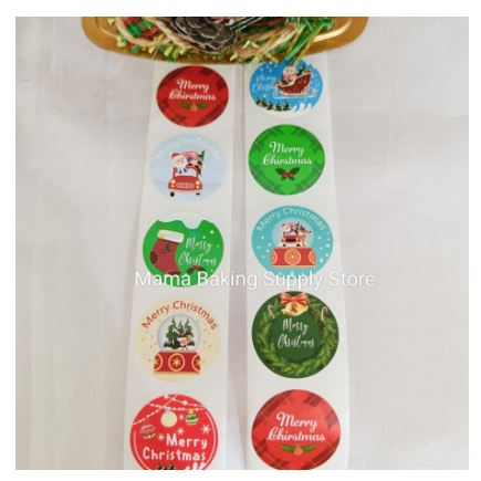 

Sticker Stiker isi10 ROUND CHRISTMAS