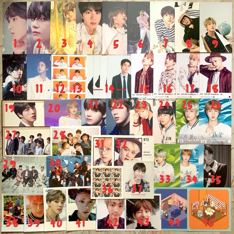 (PART I) BTS OFFICIAL POSTCARD LARGE PHOTOCARD LENTICULAR 4 CUT PHOTO STRIP PHOTOSET POLAROID JIN SU