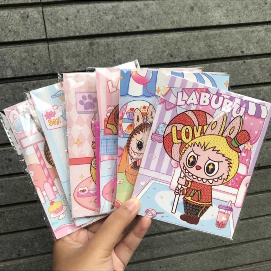 Labubu Diy Diamond Painting Kreatifitas Aktifitas Tempel Manik Manik