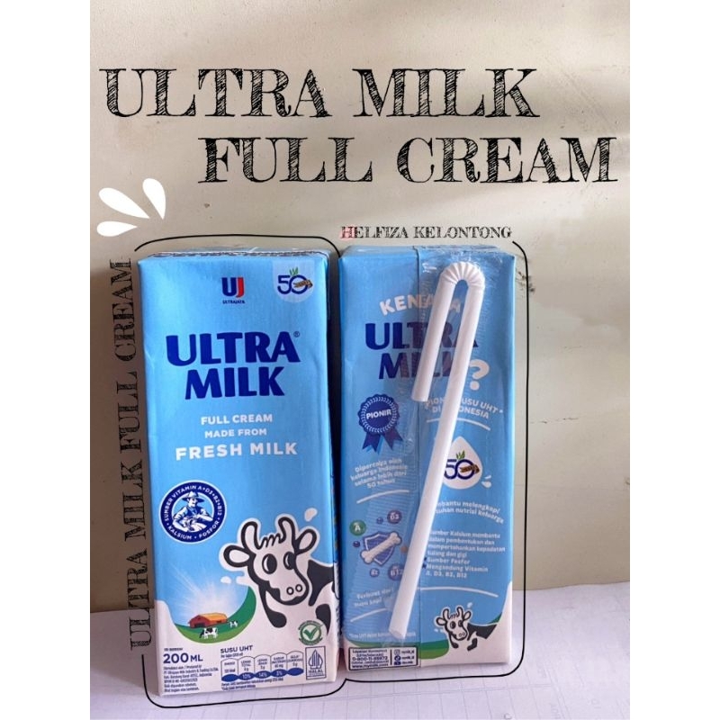 

susu ultra milk rasa full cream 200ml