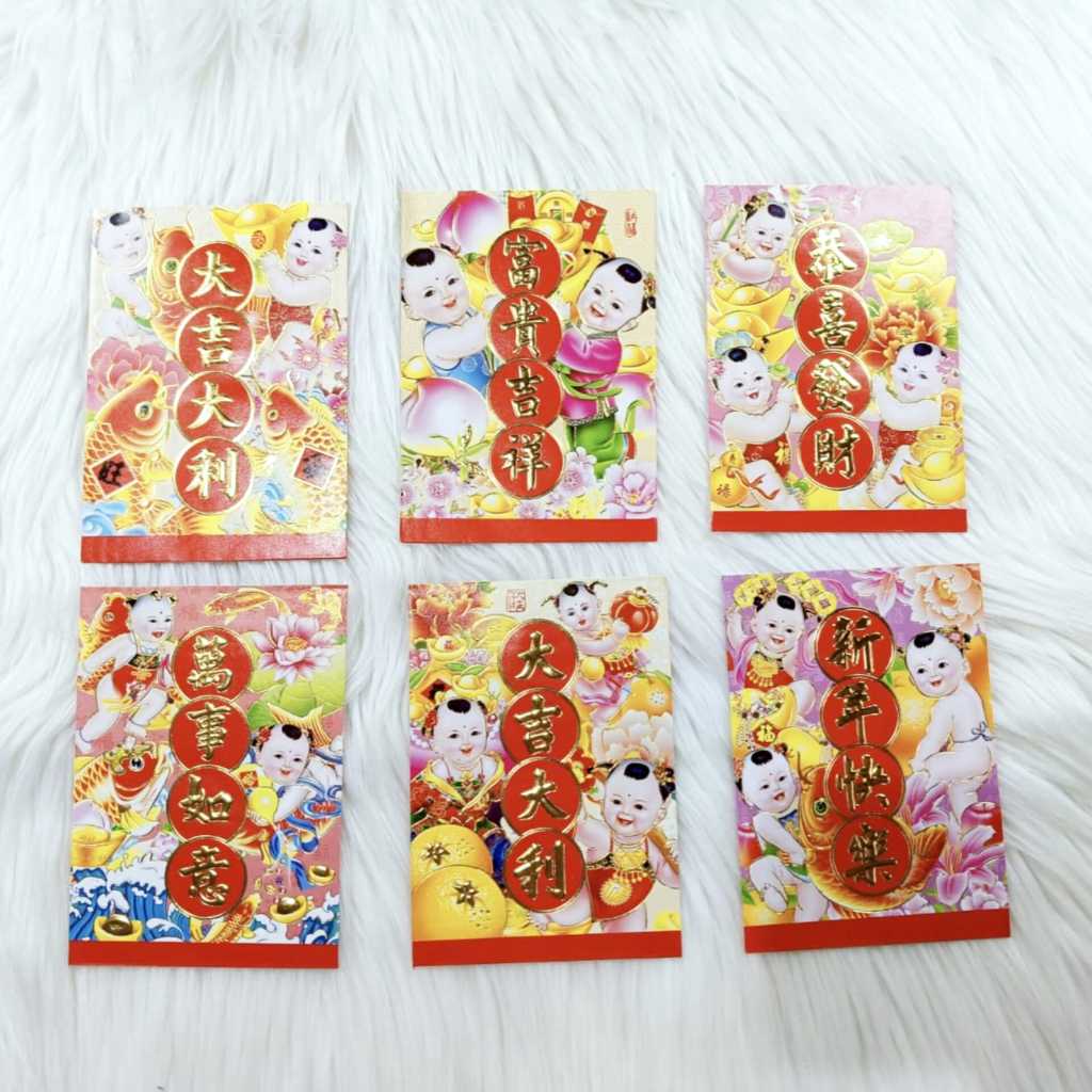 

Angpao Imlek Anak 4164 Ukuran Standar Isi 6 Mix Sesuai Gambar Untuk Uang Dilipat
