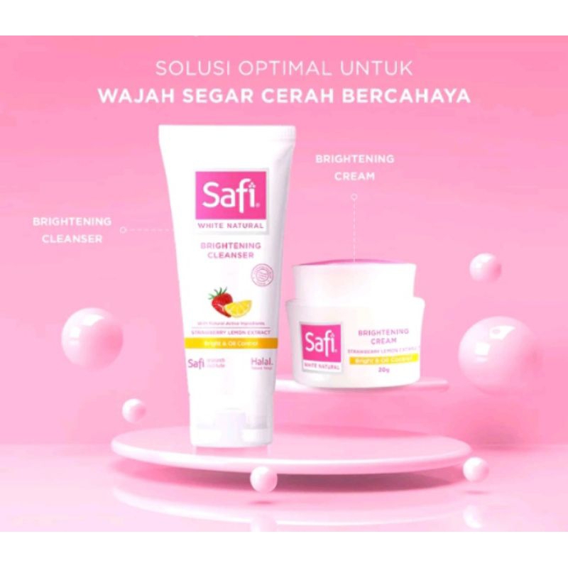 (BISA COD) Safi White Natural Strawberry & Lemon Paket isi 2pcs/kulit normal-berminyak