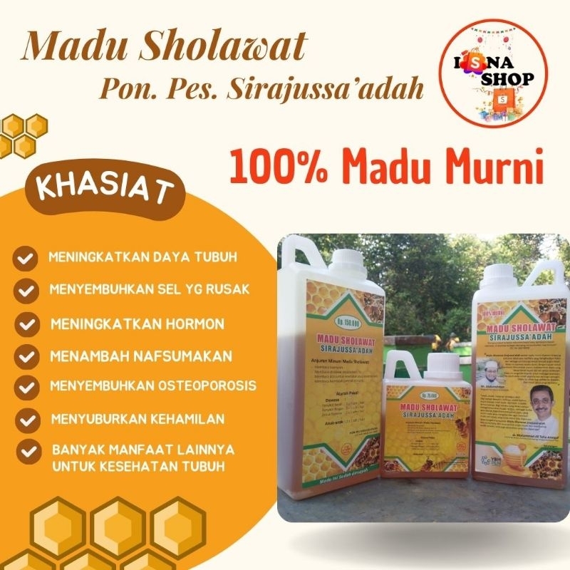 

MADU MURNI 100 ℅ (terjamin kemurniannya) | MADU SHOLAWAT SIRAJUSSA'ADAH 1Kg. (Tanpa Bubble Wrap)