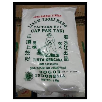 

Tepung Tapioka no 1 Sagu Cap Pak Tani Liauw Tjoei Kang 500 gr repack