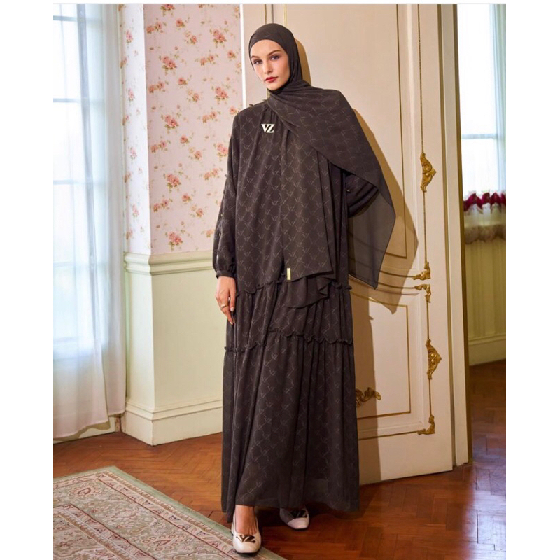 Vivi Zubedi Signature Embossed Dress - Morel
