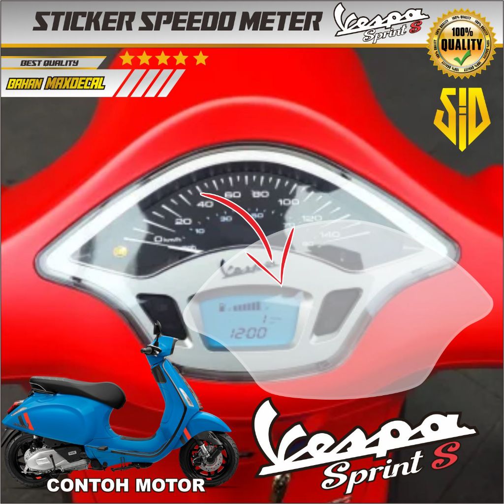 STIKER ANTI GORES SPEEDO METER VESPA SPRINT / STICKER SPEEDO METER VESPA SPRINT S / STICKER SPEDO VE