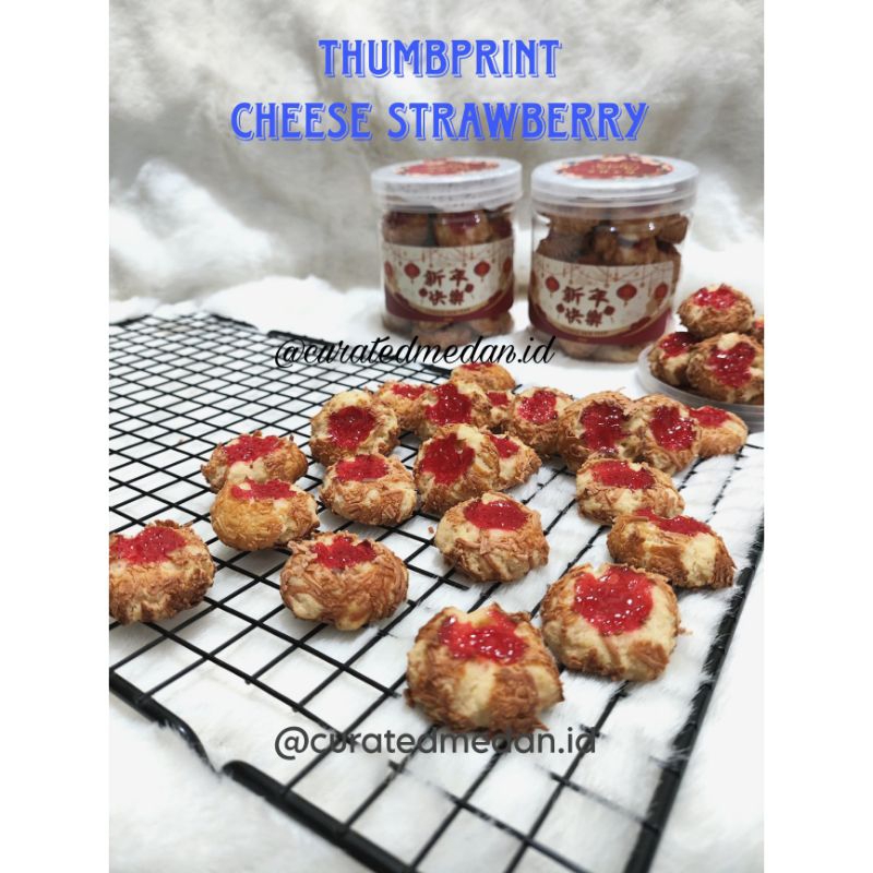 

Thumbprint Cheese Stroberi/ Cheese Stroberi kue kering imlek edition/ kue imlek