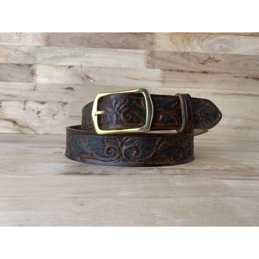 Ikat Pinggang Carving, Ikat Pinggang Ukir Kulit Asli Sabuk Kulit Ukir Handmade