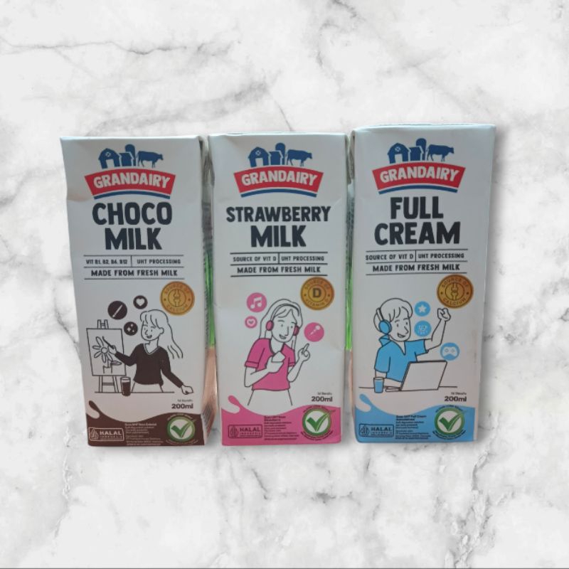 

Grandairy Choco Milk & Full Cream 200ml Bundle-3pcs