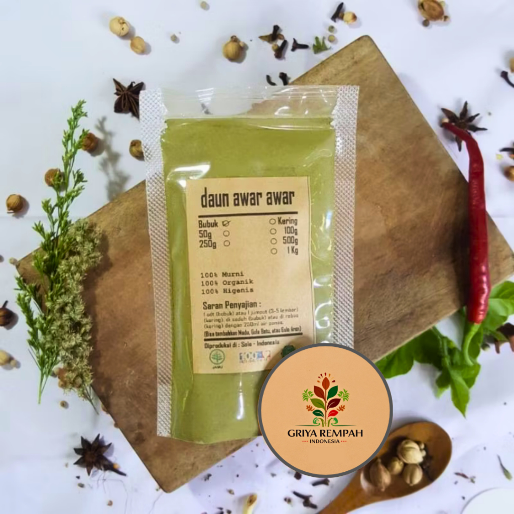 

DAUN AWAR AWAR BUBUK 100 GRAM – Kiciyat Barabar Ramuan Rempah Herbal Kering Tradisional untuk Kesehatan Simplisia Ficus septica