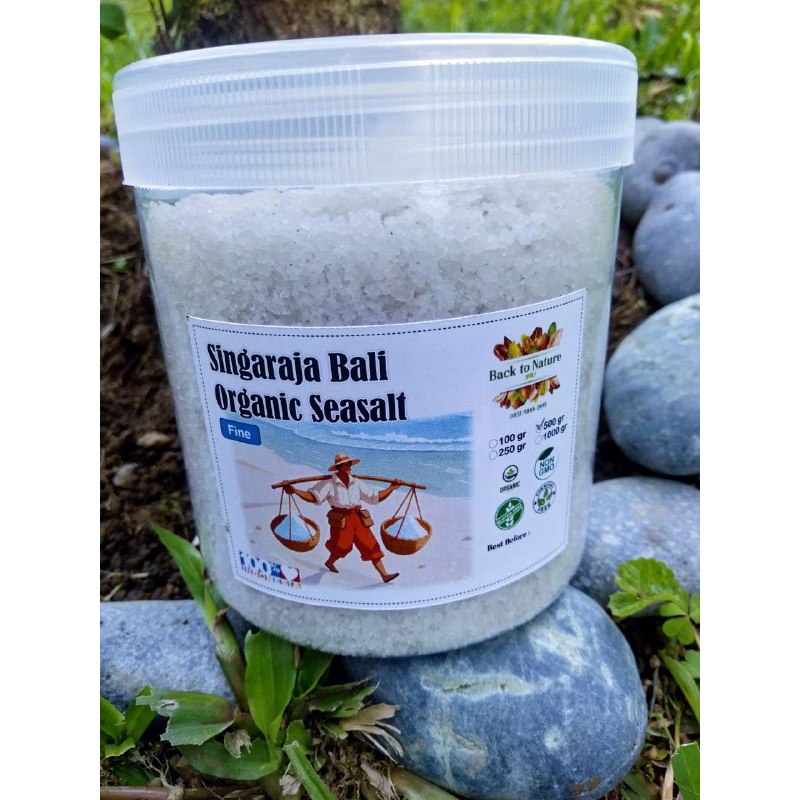

Singaraja Bali Organic Seasalt Garam Laut Bali kemasan toples 250gr 500gr