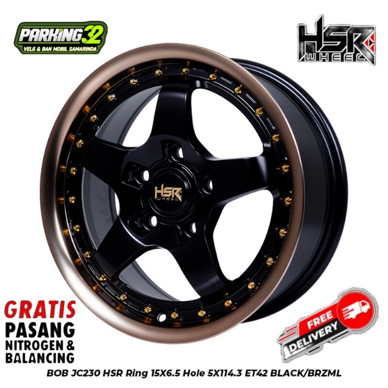 VELG RACING HSR TYPE BOB JC230 HSR R15 INNOVA,MAZDA,CX3,5,7,8,9 BOB JC230 HSR R15X65 H5X114,3 ET42 S