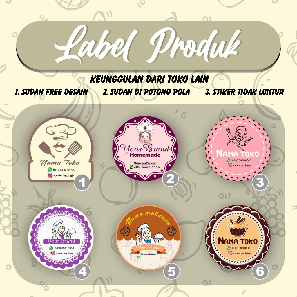 

Cetak Stiker Label Makanan / Label Kemasan + Cutting / Cetak Stiker Label Online Shop