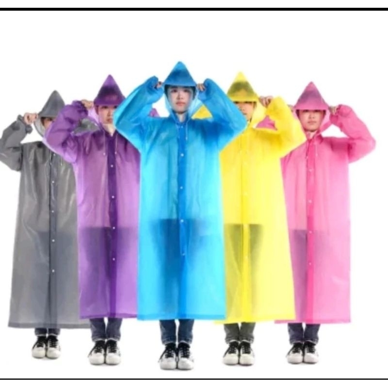 (1 LUSIN)Jas Hujan Plastik Dewasa HDPE Merk  EVA/MOUSON/SWEET Jas Hujan Tebal Mantel Hujan Plastik