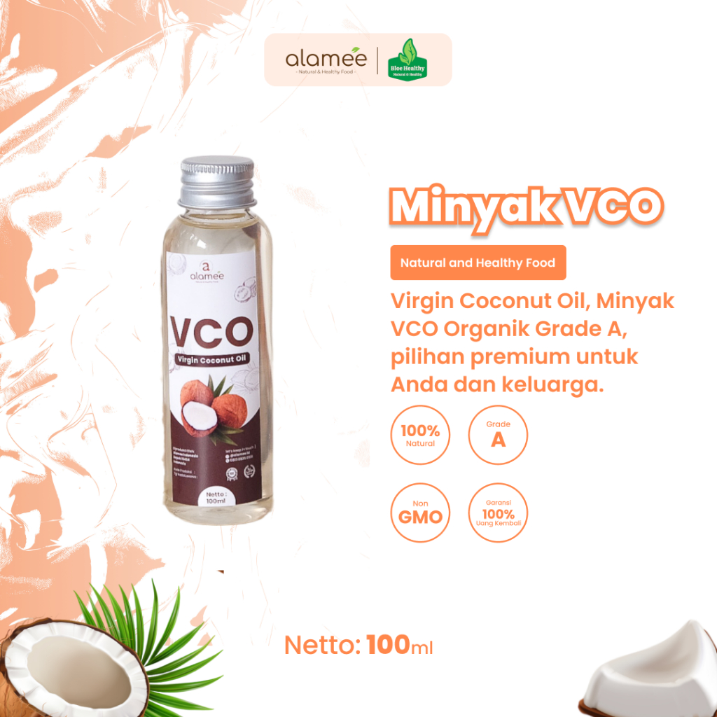 

ALAMEE Virgin Coconut Oil Minyak Zaitun Kelapa Murni Extra VCO Dapat Di minum Di masak Organik 100ml