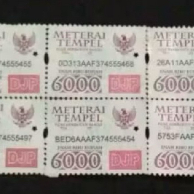 

MATERAI 6000 RUPIAH TAHUN 2010-2015 ORIGINAL