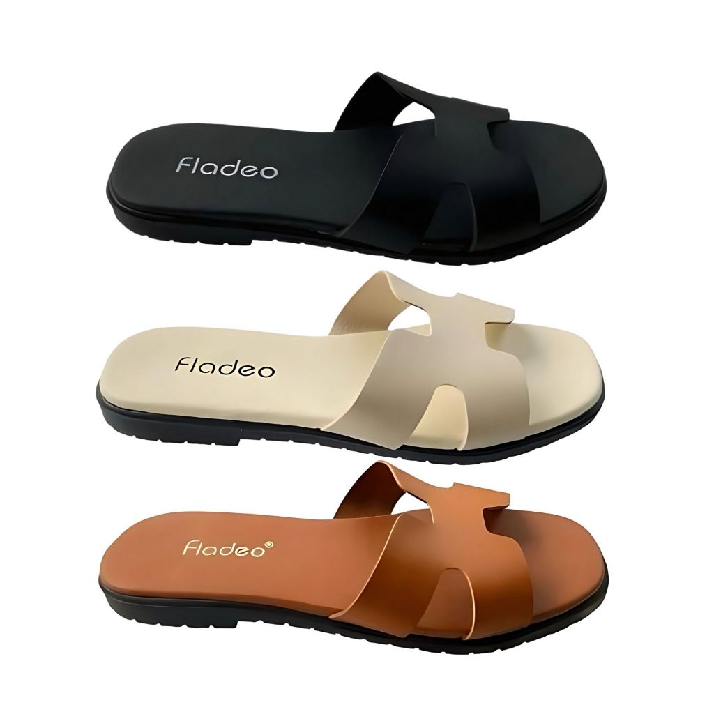 Grosir Sandal Wanita Kekinian Model H Flat Slop Sandal Terlaris Termurah Sandal Slop H Jelly Wanita