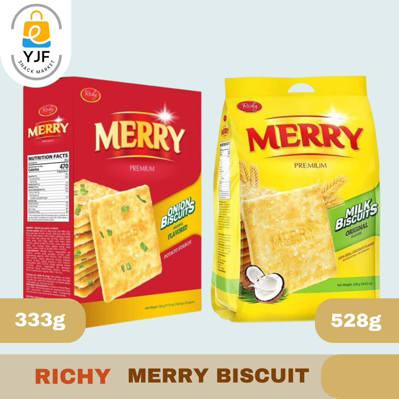 

Richy Merry Biscuit / Cemilan Biskuit Rasa Onion / Biskuit Rasa Susu Kelapa / Biscuit Milk and Coconut / Snack Import