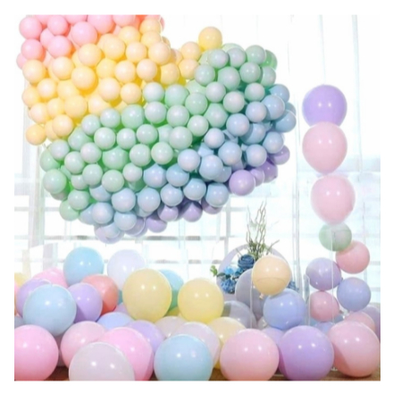 Balon Warna PASTEL Macarone Makaron Party Balloon pesta isi 5 pcs Ungu