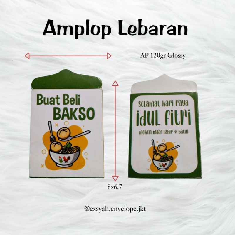 

Amplop lebaran hari raya mini motif makanan bakso bahan premium termurah