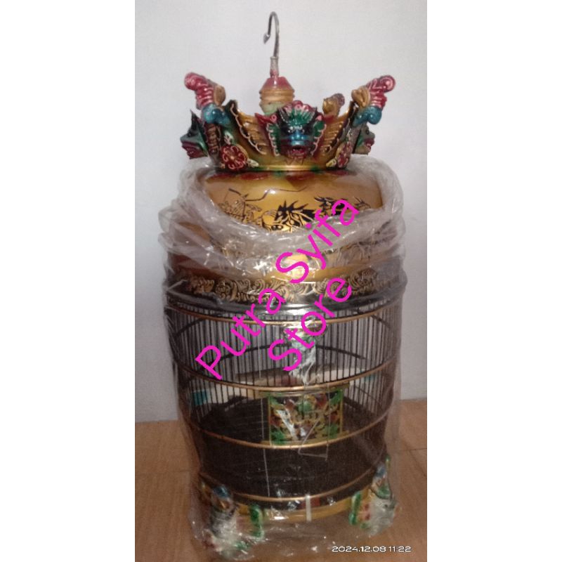 Sangkar Perkutut Barong Fiber Mahkota Kereta Kaki Barong