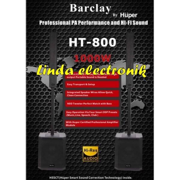 speaker aktif satelit barclay ht800 / ht 800 sub 15 inch Speaker Satelite MID 6 x 4 inch + High 1 x 