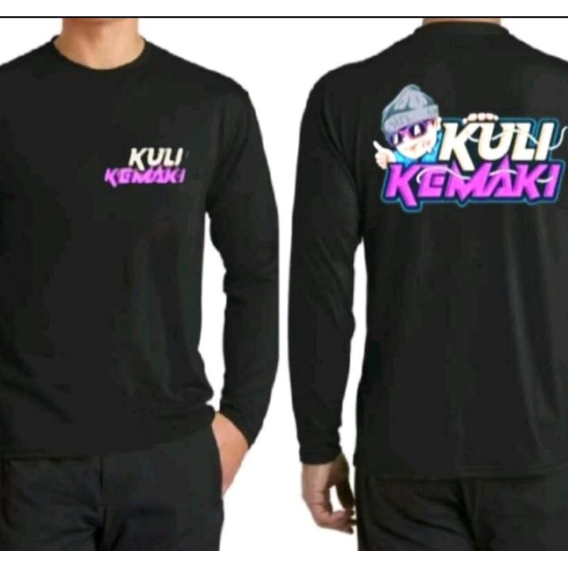 Kaos Lengan panjang KULI KEMAKI-DTF PUTIH UNGU/T-shirt hitam/kaos unisex