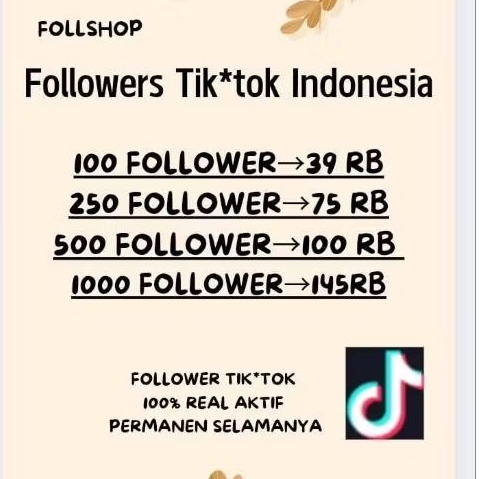 Follower Indonesia tik_tok, real akun aktif dan permanen selamanya