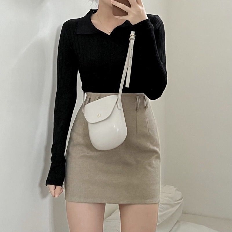 ALENA LONG SLEEVE Baju Rajut Wanita Model Korea / Atasan Rajut Wanita Terlaris