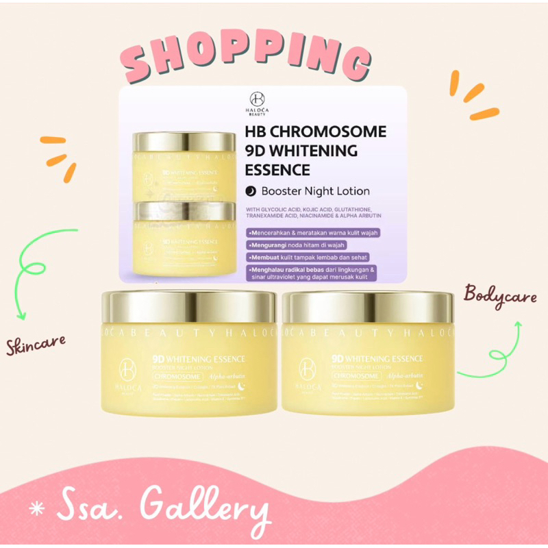 [ HALOCA BEAUTY ] HB CHROMOSOME 9D Whitening Essence Boster night Lotion pemutih Badan