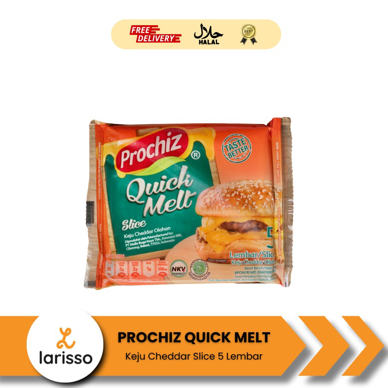 

Prochiz Quick Melt Slice 5 Lembar - Keju Cheddar Olahan - Keju Slice