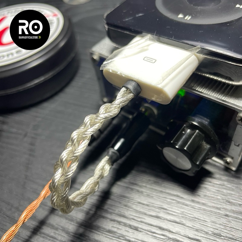 Kabel Line Out Dock IPOD LOD IPHONE 30 PIN 4 BRAID SILVER