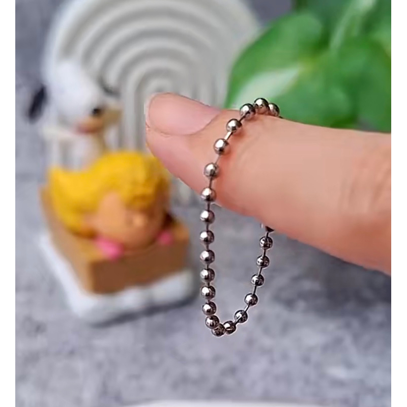 Rantai Kuku Biji Lada silver @100 pcs Tali Hang Tag Hangtag Pelor