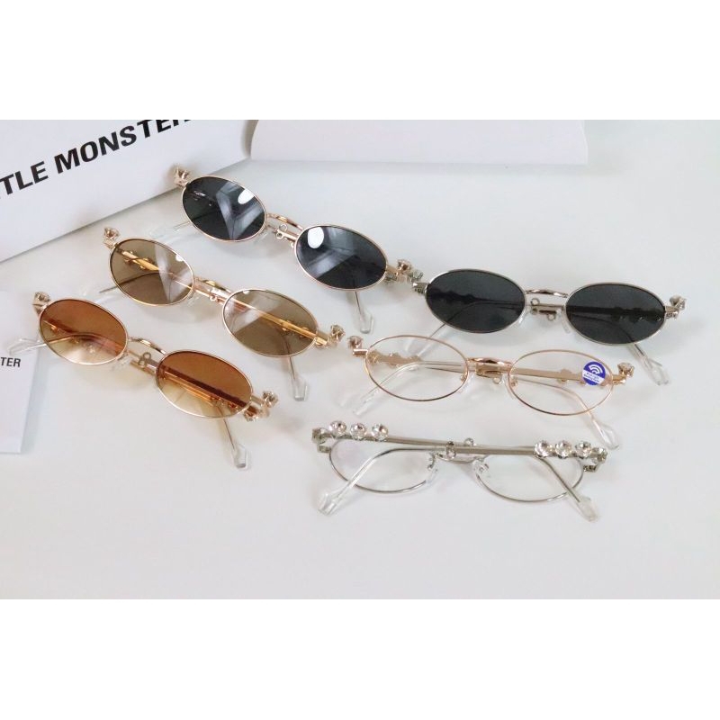 G - PEARCED - Sunglasses / Kacamata Hitam Bulat Kecil / Kacamata Bulat Oval / Kacamata Terbaru Super