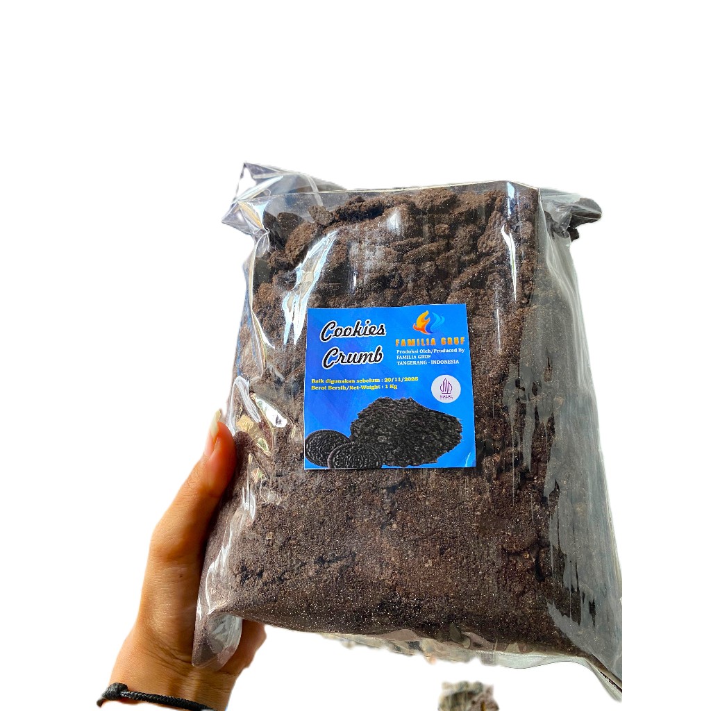 

COOKIES CRUMB 1 KG BUBUK BISKUIT HITAM ASLI BISKUIT COKLAT KILOAN TOPPING MAKANAN DAN MINUMAN