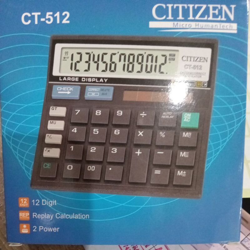 

Kalkulator citizen 512 ,12 digit sun power