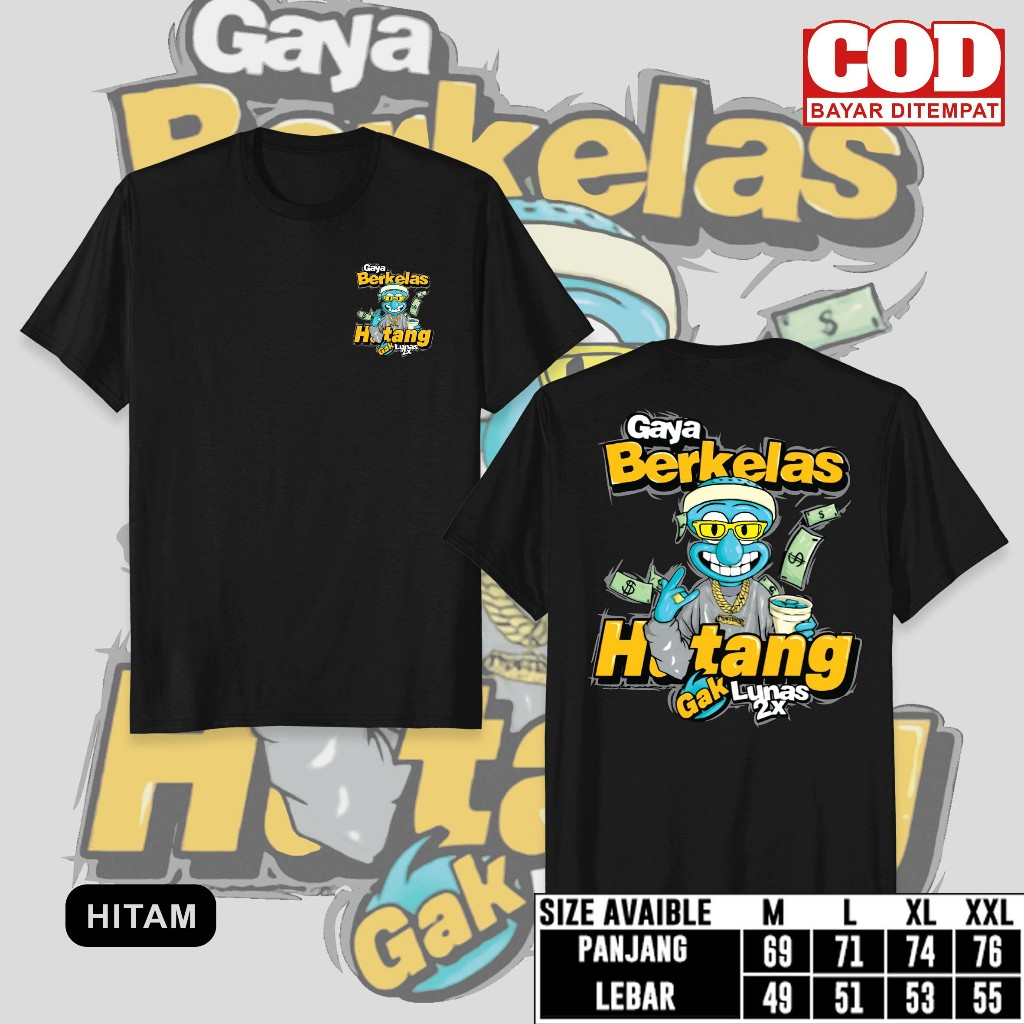 Tshirt Kaos Vintage Kaos Motif Gaya Berkelas Hutang Gak Lunas Lunas Kaos Kece Kekinian