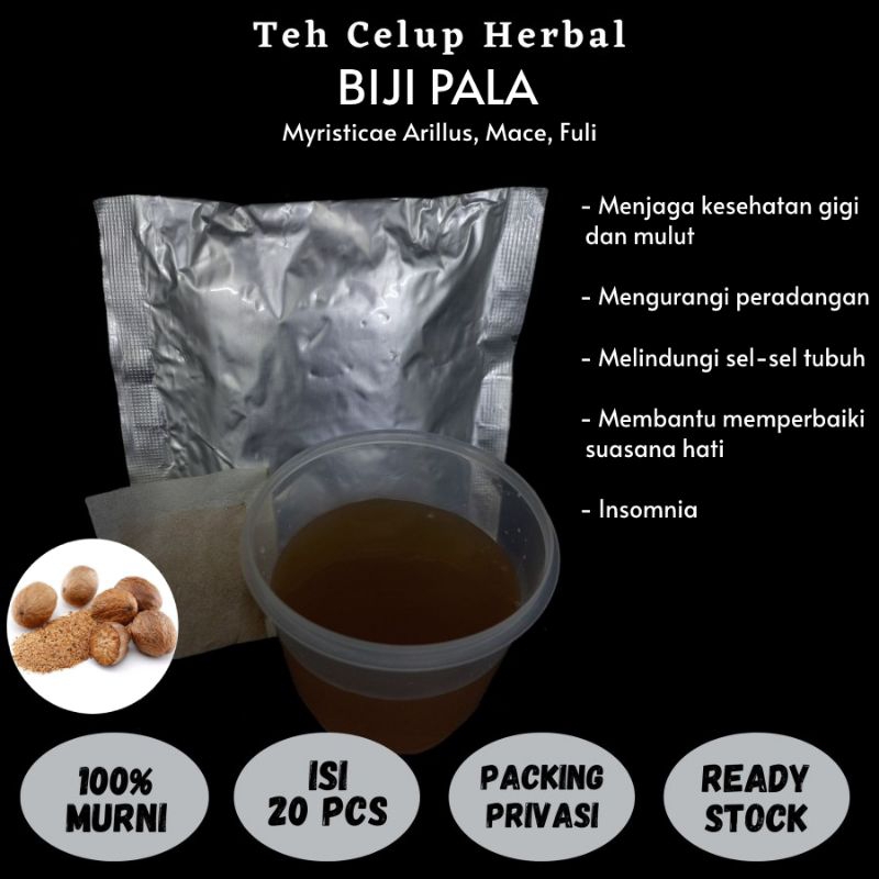 

Teh Celup Herbal BIJI PALA Membantu Insomnia memperbaiki suasana hati Mengurangi Peradangan