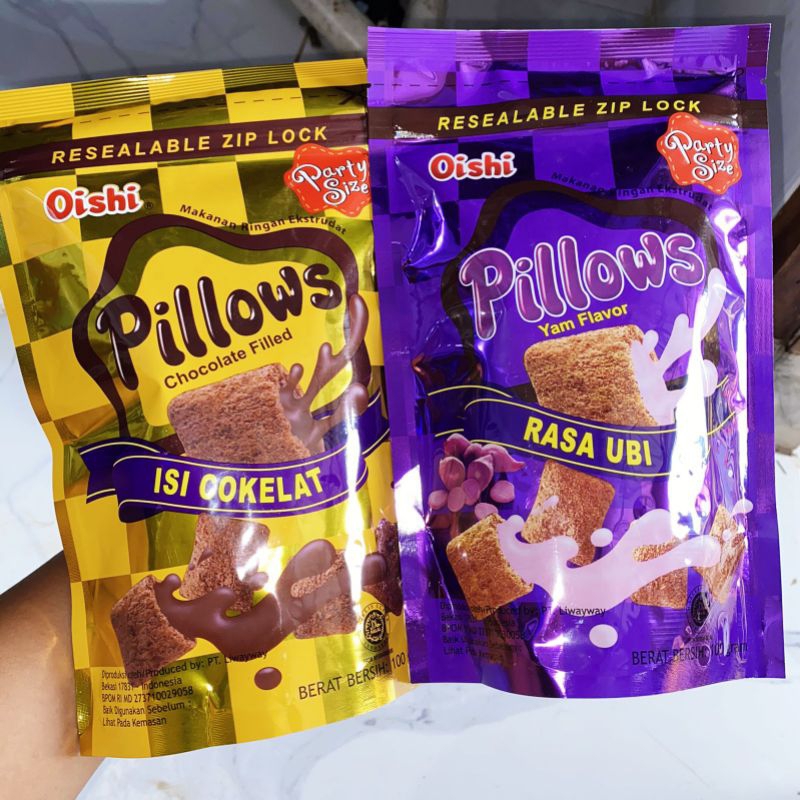 

Oishi Pillows Madu Cokelat Isi Ubi Berbatas Lipat