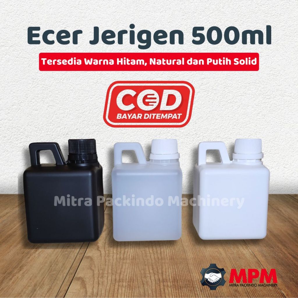 ECER Jerigen Pupuk 500ml Hitam Natural Putih Jirigen 500 ml 1/2L