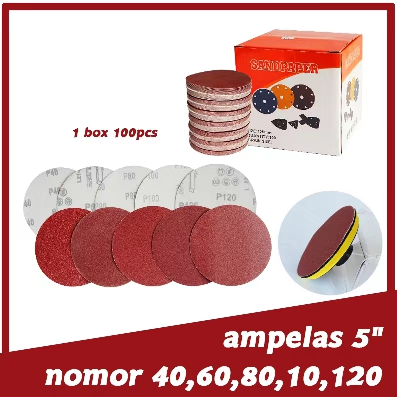 Promo amplas bulat/ amplas bulat 5 inch/ amplas tempel 10 PCS