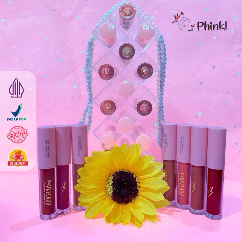 `ღ´ PHINKL `ღ´ PINKFLASH Lipgloss long lasting lip gloss bening pelembab bibir lip care tekstur lemb