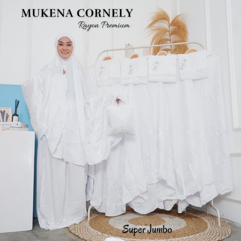 Mukena Putih Cornely Rayon Premium Super Jumbo